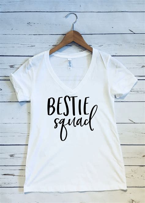 Bestie Squad Womens V Neck T Shirt Bestie Squad Shirt Etsy