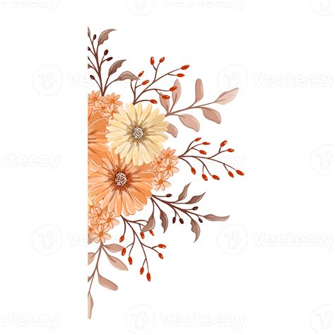 Orange Flower Arrangement With Watercolor Style 15739356 Png