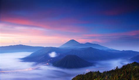 Bromo Indonesia Sunset Volcano Landscape Wallpaper