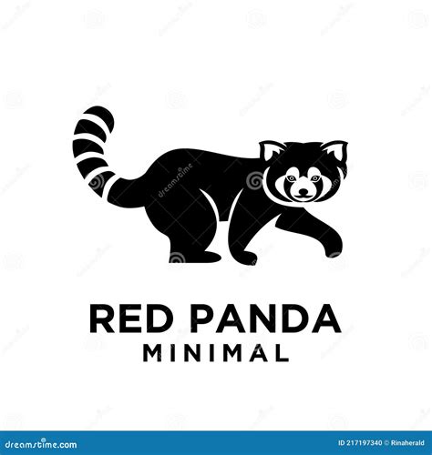 Red Panda Black Logo Icon Design Stock Vector Illustration Of Face