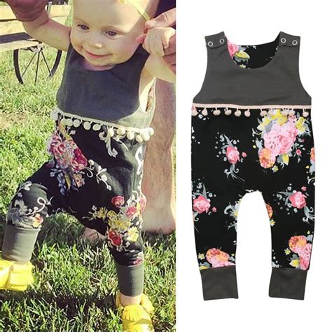 European Trendy Baby Clothes Baby Girls Jumpsuit Infant Bodysuit Floral