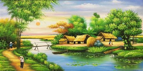 Tranh Phong Cảnh Quê Hương đất Nước đẹp