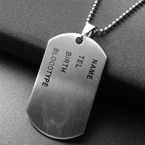 Stainless Steel Military Army Nameplate Dog Tags Chain Military Shopping