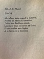 „Élégie“ by Alfred de Musset | French poems, French love quotes, French ...