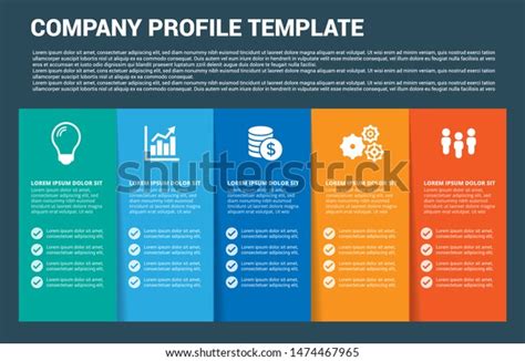 Company Profile Template Five Corporation Main Stock Vector Royalty