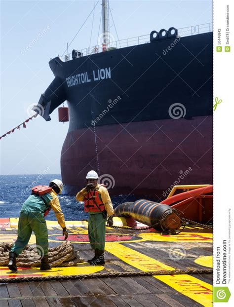 Offshore Vessel Crew Working On Deck Editorial Photography Image Of