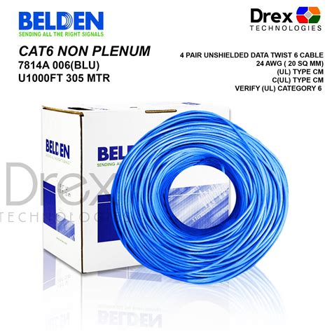 305m Belden Cat6 Utp Cable 305m 1000ft Blue 7814a 006 Blu Lazada Ph