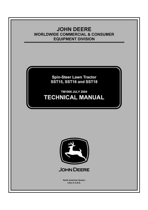 John Deere Sst15 Spin Steer Lawn Tractor Service Repair Manual Tm1908