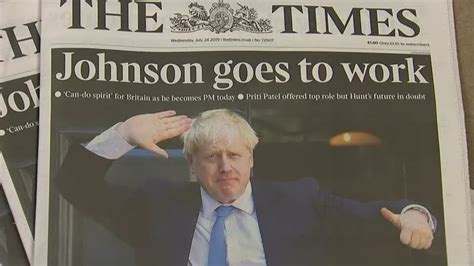 a few u k headlines on the day boris johnson is set to become prime minister