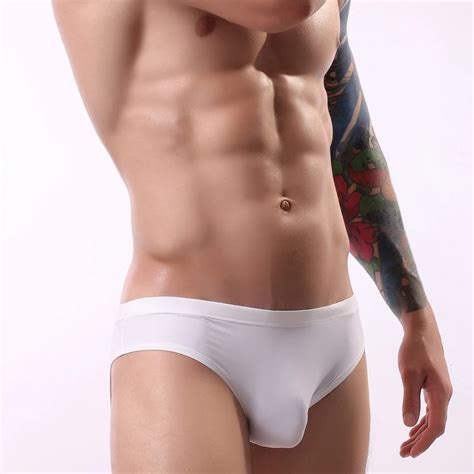 men s seamless underpants ultra thin underwear men sexy breathable briefs ice silk panties pouch