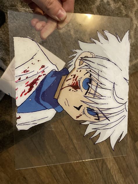 Killua Acrylic Painting On Glass I Just Finished Up Just Got To Find A