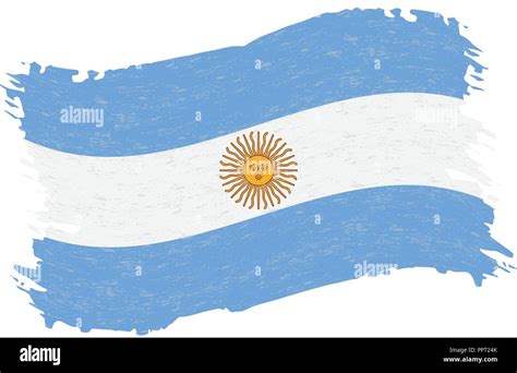 Flag Of Argentina Grunge Abstract Brush Stroke Isolated On A White Background Vector