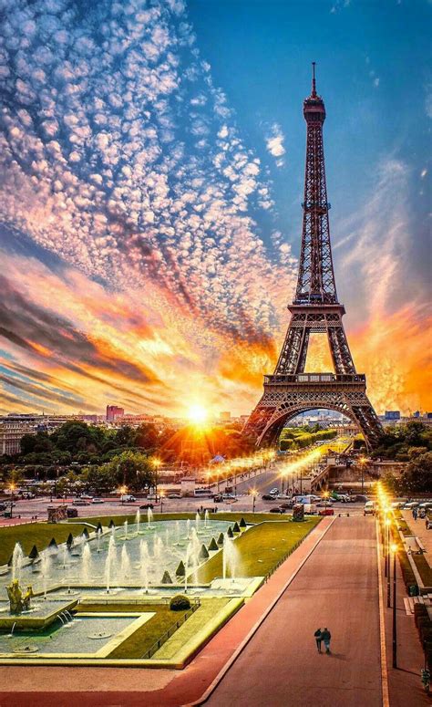 Eiffel Tower Sunset Burst Paris France Paris Wallpaper