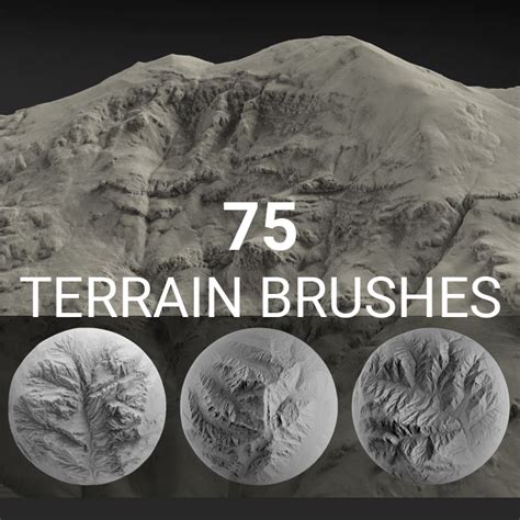 Terrain Brush Pack - 75 Brushes - ZBrushCentral
