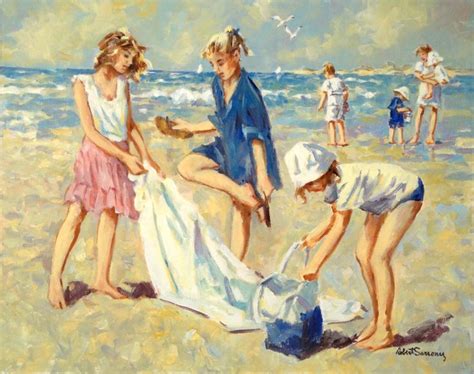 Beach Paintings Robert Sarsony A Day At Seaside 16 X 20 Robertsarsony
