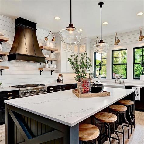 This Sophisticated And Chic Modern Farmhouse Open Concept Kitchen