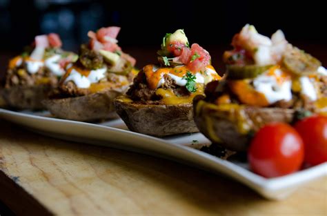 Stuffed Tater Skins Get 4 Stuffed Tater Skins Loaded With Spicy