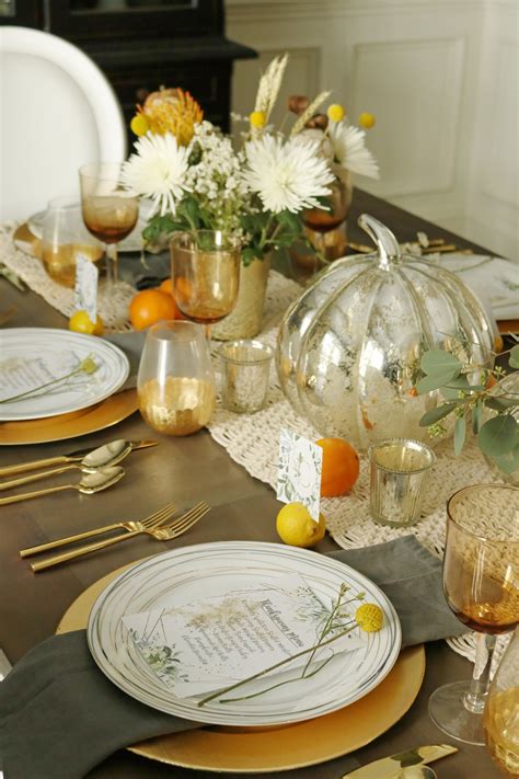 Thanksgiving Table Set Up With Place Settings Darling