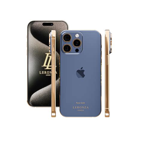 New Luxury Rose Gold Classic Iphone 15 Pro And Pro Max Blue Leronza