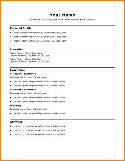 Blank Resume Templates For Microsoft Word