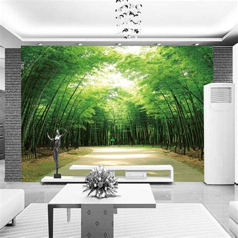 Hot Selling Bamboo Design 3d Wall Murals Home Decor Wallpaper Beautiful