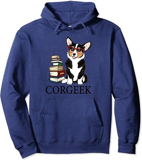 Corgi Hoodie Corgi Sweatshirt Pullover Hoodie Black Novelty Unisex