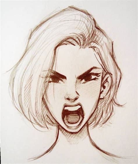 20 Anime Face Angry Draw Sketches Pencil Portrait Drawing Sketches
