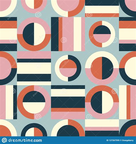 Seamless Retro Pattern With Geometric Elements Stock Vector