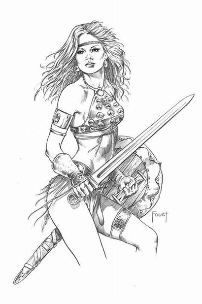 Coloring Pages Warrior Adult Colouring Deviantart Foust