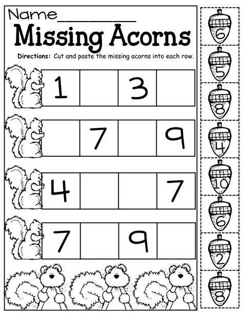 Counting Cut And Paste Worksheets