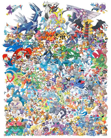 All 493 Pokemon In One Picture Gaming