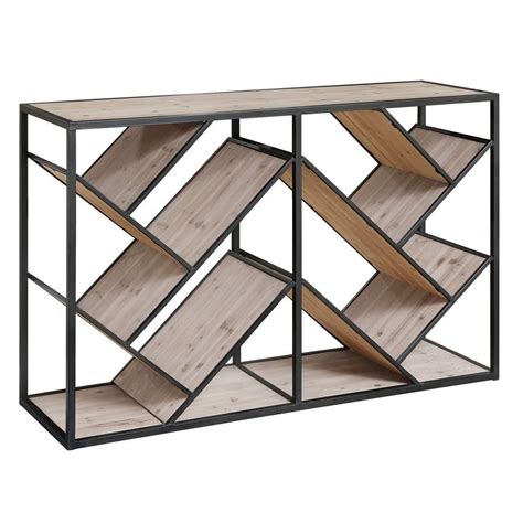 Crestview Collection Seville Metal And Wood Angled Console Contemporary