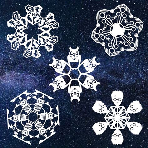 Harry Potter Snowflake Pattern Pack Diy Paper Craft Etsy