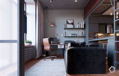 Home Office Studio Apartment Interior Design Ideas