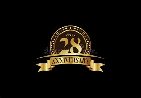 28 Th Years Anniversary Logo Template Vector Design Birthday