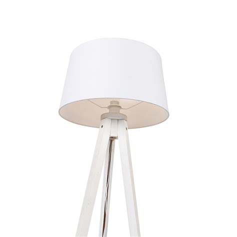 Modern Floor Lamp Tripod White With Linen Shade White 45 Cm Tripod