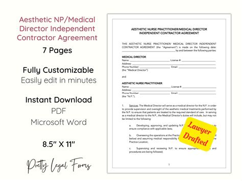 Nurse Practitioner Medical Director Contract Template Aesthetic Nurse