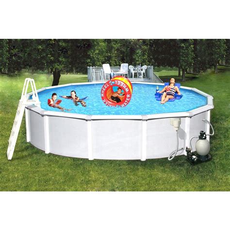 Blue Wave Samoan 24 Ft X 24 Ft X 52 In Round Above Ground Pool In The