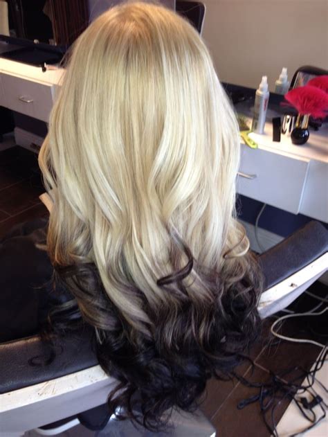 Chalking blonde hair is the same as with any other color hair, except you shouldn't wet your hair before applying the color. Blonde to black ombré www.amandalynnsalon.com IG ...