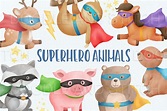 Superhero Animal Illustrations | Animal Illustrations ~ Creative Market