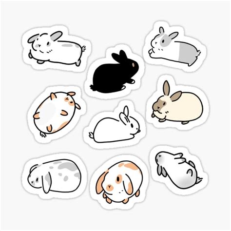 Bunny Rabbits Sticker For Sale By Ohmylettering Redbubble
