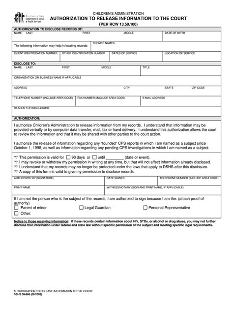 Dshs Background Check 2003 2024 Form Fill Out And Sign Printable Pdf