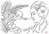 Hawaii Coloring Pages Printable Beautiful Flower Themed Hawaiian Colouring Clipart Sheets Girl Print Girls Hair Drawing Games Crafts sketch template