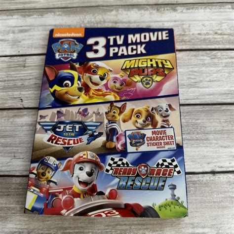Paw Patrol 3 Tv Movie Pack Dvd Mighty Pups Ready Race Rescue Jet To The