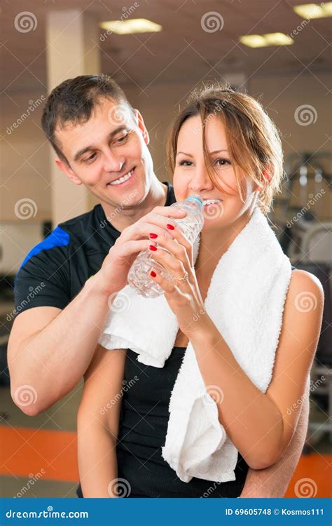 Man Courting A Woman During A Workout Stock Photo Image Of Relaxation Happy