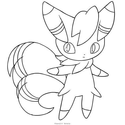 Pokemon Meowstic Disegno Da Colorare Stampabile Gratis Per Bambini