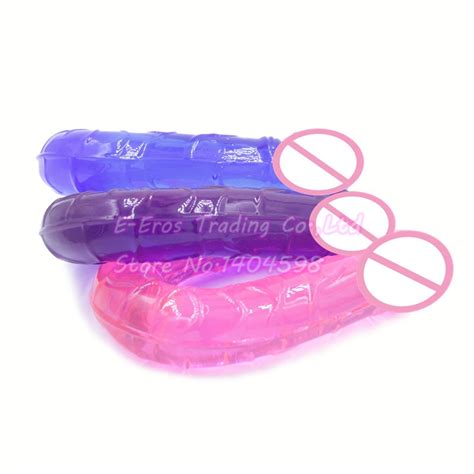 new 3 colors sex products flexible double dildo long double dildo dong and penis lesbian dual