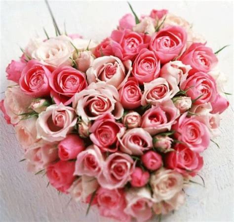Cute Heart Shaped Bouquet With Pink Roses Perfect For
