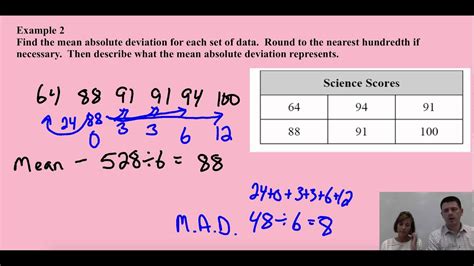 Mean Absolute Deviation Lesson Video Youtube