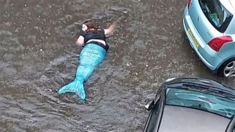 Mermaid Found Swimming In Flooded Glasgow Street